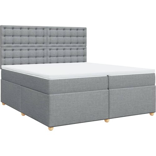 Maison Chic Box spring postelja - Vzmetna postelja z vzmetnico svetlo siva 200x200 cm blago SL11575, (21901596) Cene