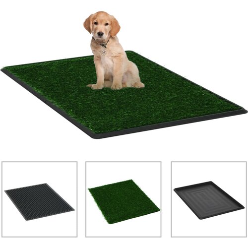 VidaXL Strani&amp;scaron;če za domače živali z umetno travo zeleno 76x51x3 cm WC Slike