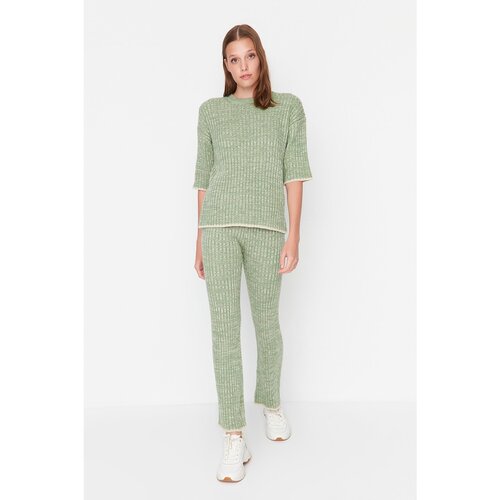 Trendyol Green Gradient Patterned Sweater Top-Top Set Cene
