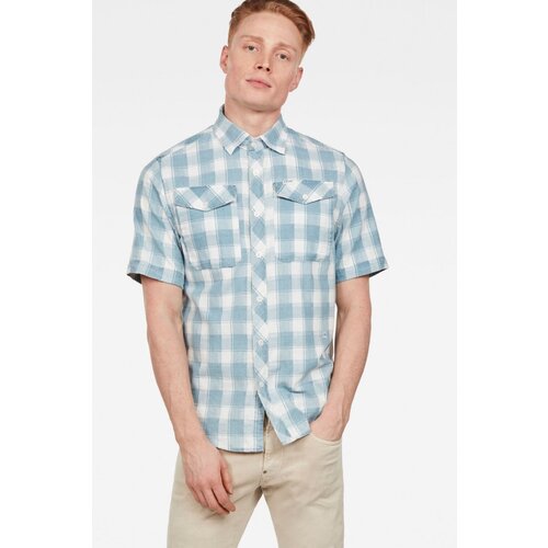 G-star shirt - g-star bristum utitility straight shirt - light blue-white Slike