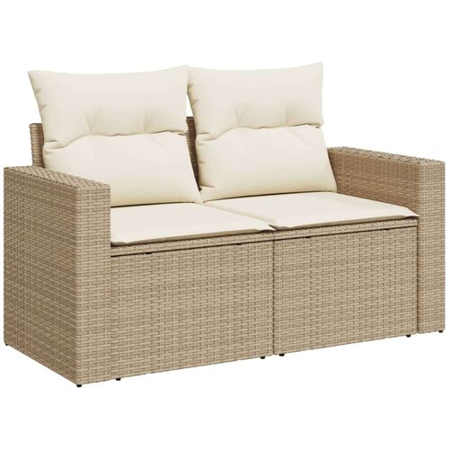 VidaXL 11-dijelni set vrtnih sofa od poliratana s jastucima bež Slike