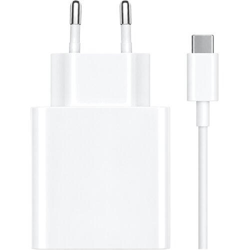 Xiaomi stenski polnilec z enim USB-A vhodom 33W in priloženim USB-A v USB-C kablom 3A bele barve dolžine 1m MDY-16-EF Slike