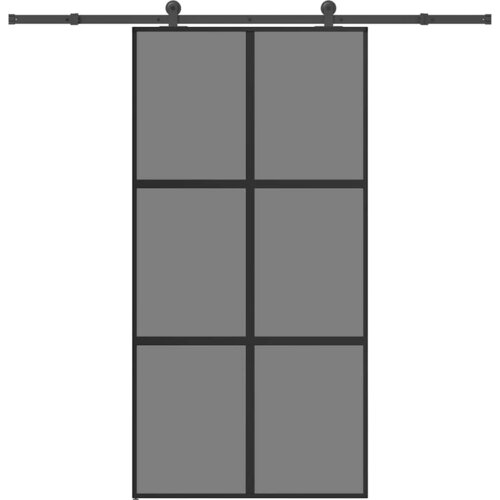 VidaXL Drsna vrata z opremo 102,5x205 cm kaljeno steklo in aluminij Slike
