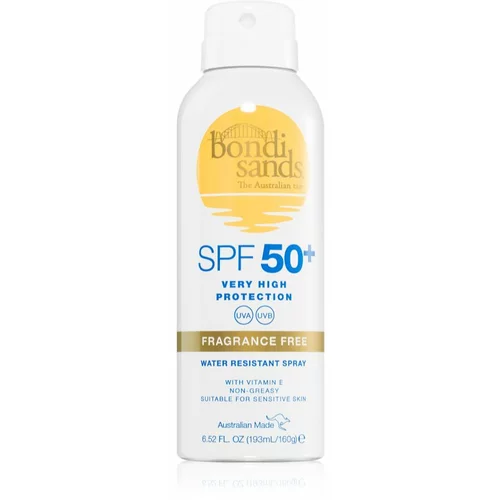 Bondi Sands SPF 50+ Fragrance Free zaščitno pršilo za sončenje SPF 50+ 160 g