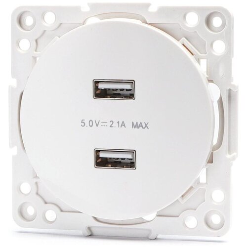 Aigostar USB napajajuća utičnica bez okvira, 2x USB-A, bela Cene
