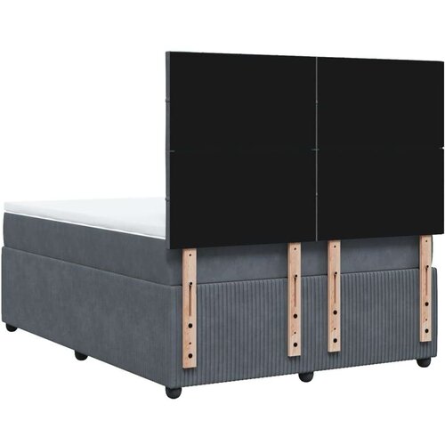 VidaXL Krevet s oprugama i madracem tamnosivi 160x200 cm bar&amp;scaron;unasti Slike