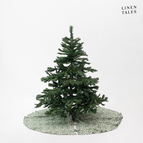 Linen Tales Zelena lanena okrugla prostirka za ispod božićnog drvca ø 125 cm Evergreen Damask – Cijene