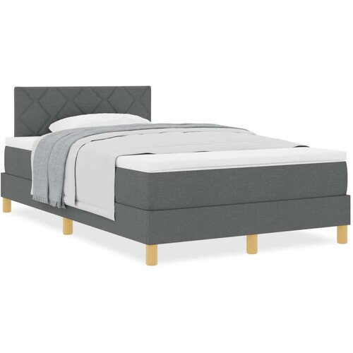 VidaXL Krevet s opružnom kutijom s madracem Tamno siva 120x190 cm Tkanina Slike