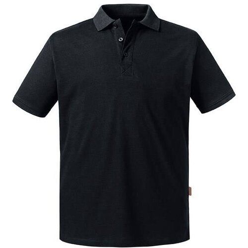 RUSSELL Czarna koszulka męska polo Pure Organic Slike