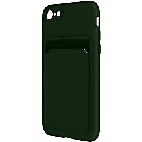 forcell Ovitek za iPhone SE 2022, 2020 in 8, 7 z držalom za kartico, mehak silikon, - zelen, (20639962) Cene