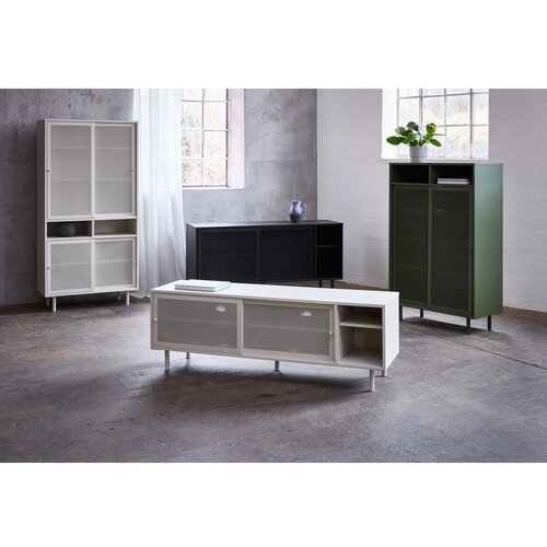 Unique Furniture črna kovinska omarica z drsnimi vrati 90x140x40 cm veep &amp;ndash; Slike