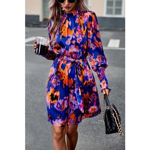 Fenzy Elegantna Mini Haljina S Printom, Plava Slike