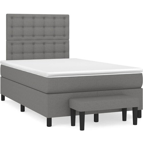  Krevet box spring s madracem tamnosivi 120 x 190 cm tkanina Cene