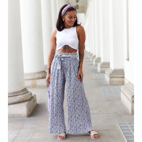 UR/CEO Blue wide pleated pants Pietro Cijene