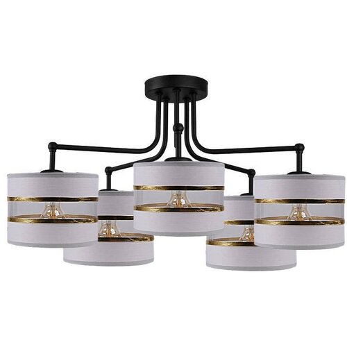 Candellux Viseča stropna svetilka Andy 5x40W E27 Black/Chrome Cene