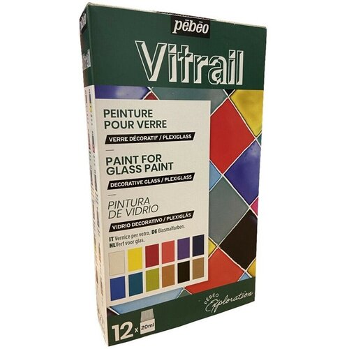  Set barv za steklo Pebeo Vitrail 12 x 20 ml (slikanje na steklo) Slike