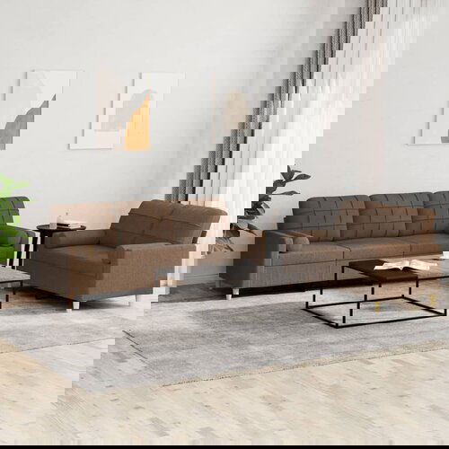 vidaXL 2-dijelni set sofa s jastucima smeđi od tkanine Cene