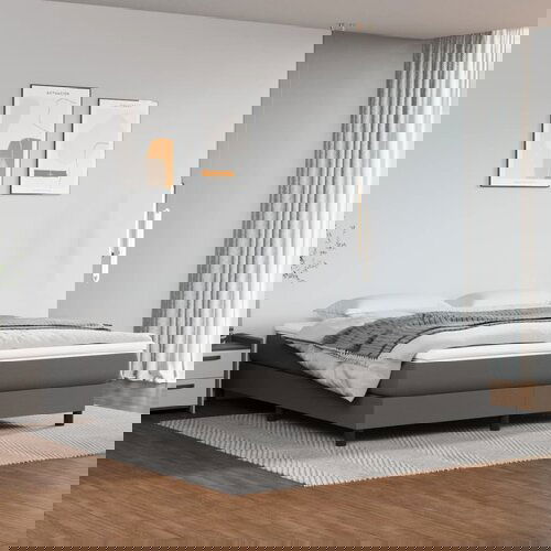 vidaXL Vzmetnica z žepkasto vzmetjo siva 160x200x20 cm umetno usnje Cene