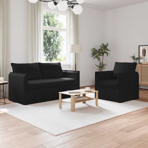  Set sofe 2 pcs Crna 156 x 82 x 85 cm Tkanina Cene