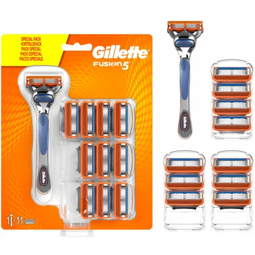 Gillette fusion brijač+ zamjenske britvice 11 komada