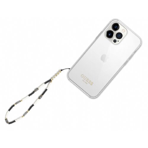 Guess GUSTBOHP zapestnica / obesek za telefon - Heishi Beads črno bel Slike