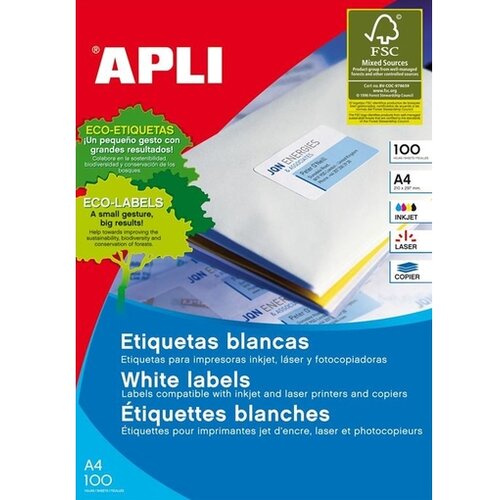 Apli bele nalepke AP001279 105 x 74 mm, 8/stran 100 listov Cene