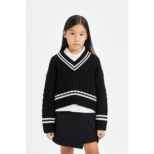 Defacto Girl Regular Fit V Neck Sweater