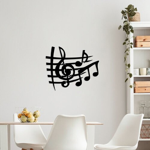 Wallity Zidna dekoracija Muzička 3, 58x70cm, Crna Cene