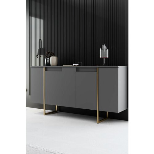 HANAH HOME luxe - anthracite, gold walnutgold console Slike