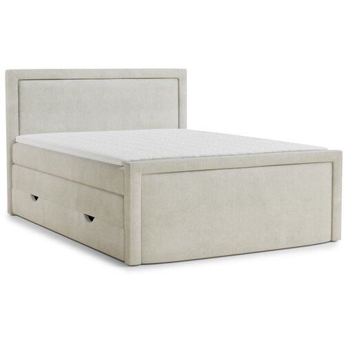 Maison de Rêve Kremno bela boxspring postelja s prostorom za shranjevanje 200x200 cm Fresco &ndash; Cene