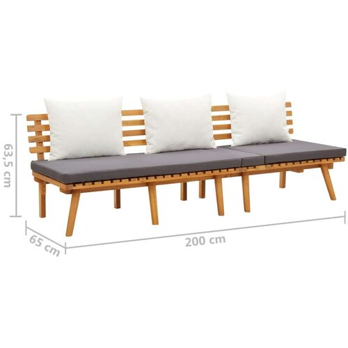 VidaXL Vrtni dnevni ležaj 200 x 65 cm od masivnog bagremovog drva Slike