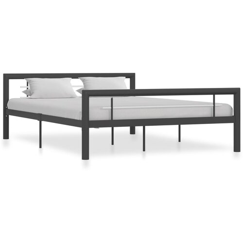 VidaXL Posteljni okvir siv in bel kovinski 160x200 cm Slike