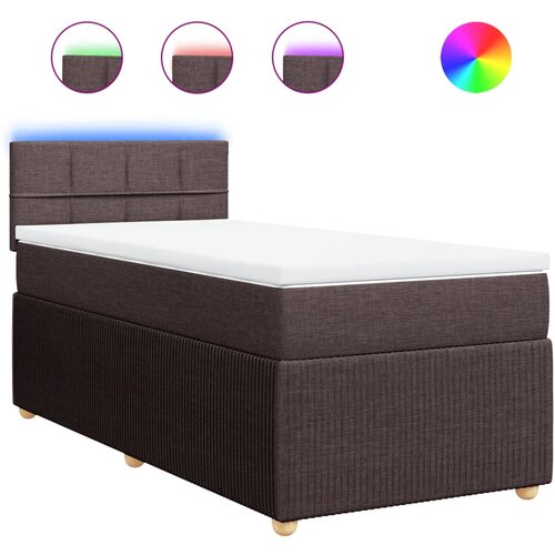 Maison Chic Box spring postelja - Vzmetna postelja z vzmetnico temno rjava 100x200 cm blago SL10431, (21901730) Cene