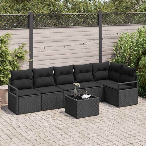  Set sofe s jastukom 7 pcs Crna poliratan Cene