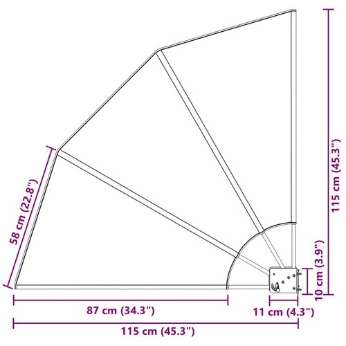  Zaslon za privatnost na balkonu 115 x 115 cm Poliester Antracit Slike