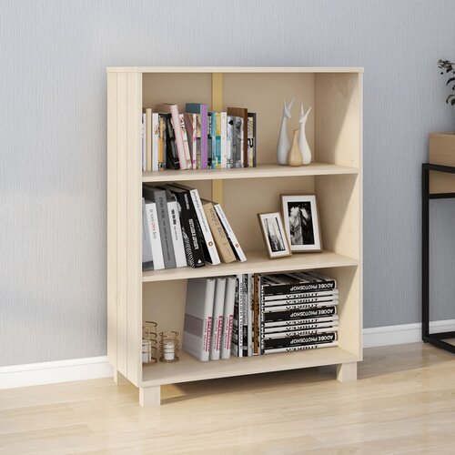 The Living Store Knjižna omara HAMAR medeno rjava 85x35x112 cm trdna borovina - Knjižna Omara, (21437213) Cene