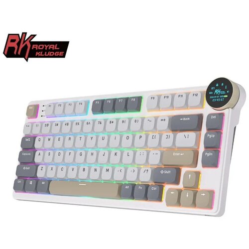 Royal Kludge RK N80 75% RGB Pearly Dawn Bežična Tastatura Hot-swap - Braon Prekidač Cene