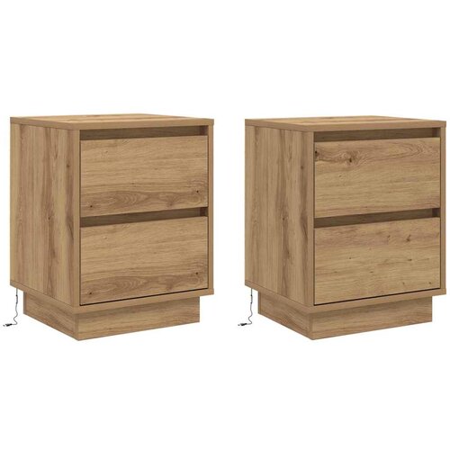  Noćni ormar s ladicama 2 pcs Umjetnički hrast 39 x 34,5 x 50 cm Slike