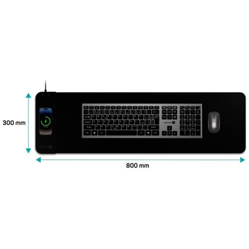 Connect IT CMP-2500-LG - Podloga za tastaturu i mi&amp;scaron;a sa Qi bežičnim punjenjem, 80x30 cm Slike