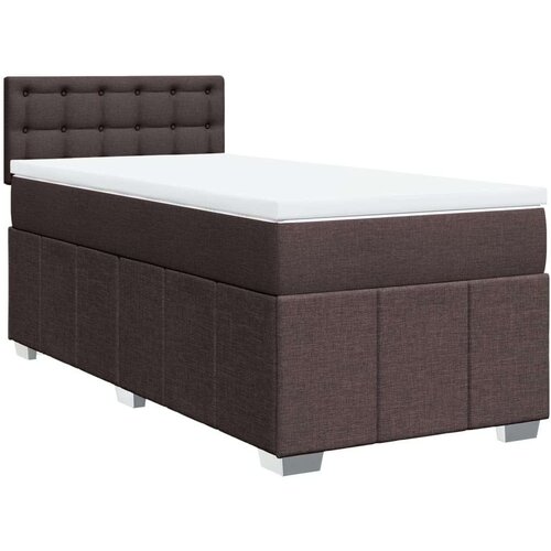 VidaXL Box spring postelja z vzmetnico temno rjava 80x200 cm blago, (21306607) Slike