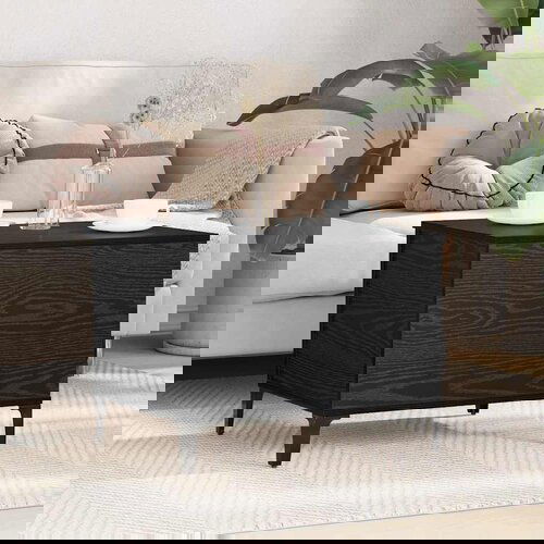 vidaXL Klubska miza Črni hrast 60 x 44.5 x 45 cm Konstruiran les Cene