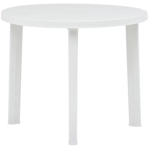  Vrtna miza bela 89 cm plastika