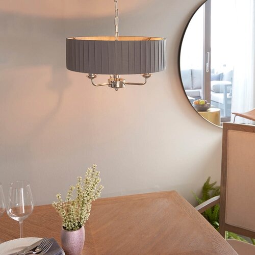  Endon 94394 - Luster na lancu HIGHCLERE 3xE14/40W/230V tamno siva/sjajni hrom Slike