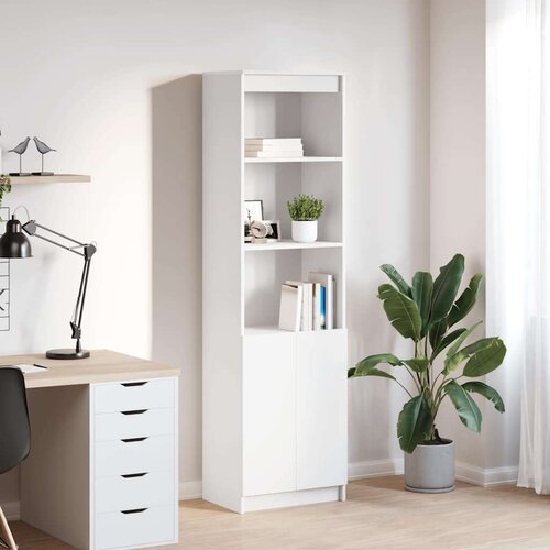 vidaXL Visoka omara bel 50x35x180 cm inženirski les Cene