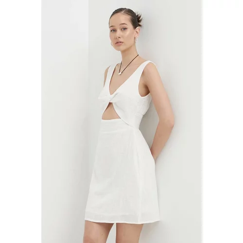 Billabong Pamučna haljina boja: bijela, mini, uska