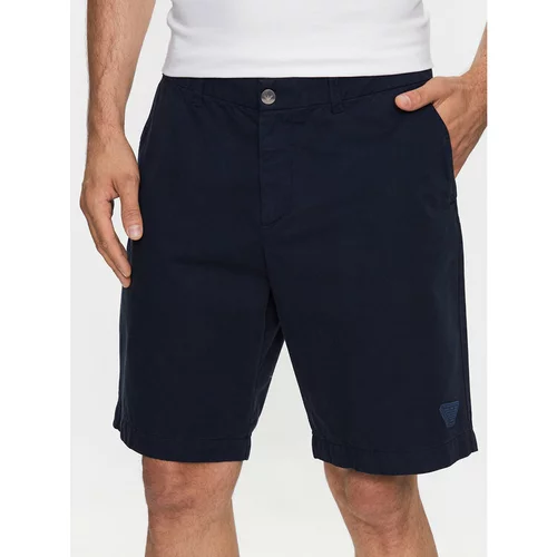 Emporio Armani Kratke hlače iz tkanine 211824 3R471 06935 Mornarsko modra Regular Fit