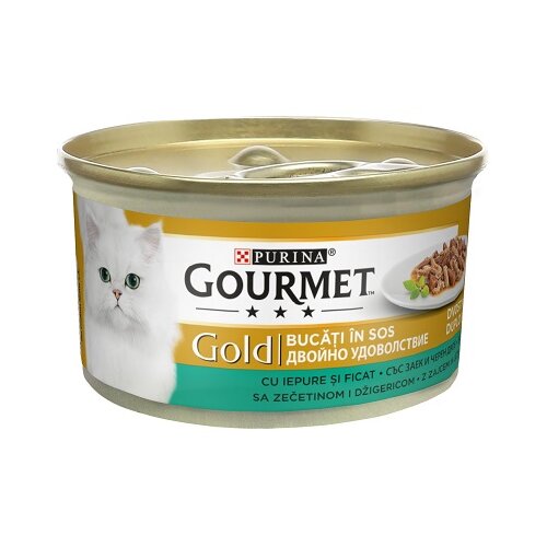 Purina gourmet gold vlažna hrana za mačke - duo zečetina i džigerica u sosu 85g Cene