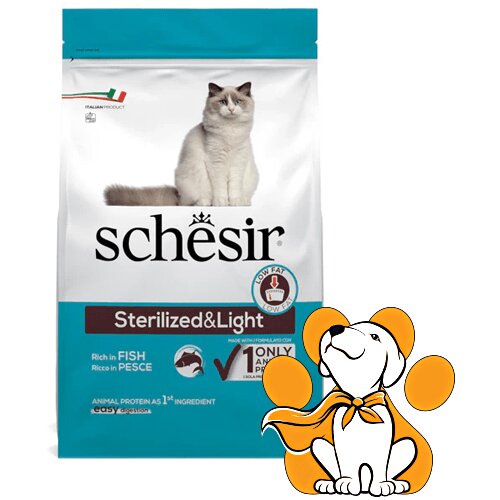 Schesir SCat Sterilized & Light Rich In Fish 10kg, Hrana Za Sterilisane Mačke Slike