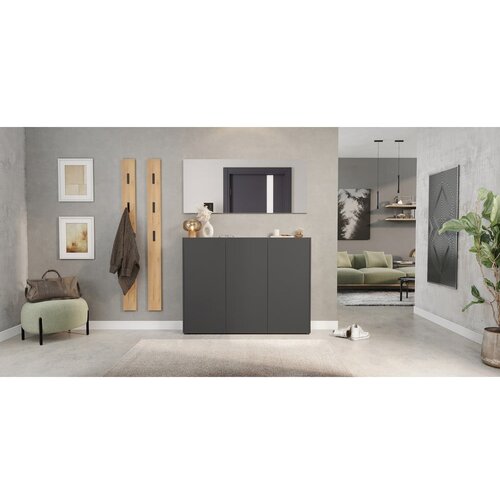 Germania Antracitno siva omarica za čevlje v hrastovem dekorju 138x105x25 cm Libbiano &amp;ndash; Slike