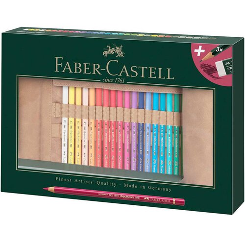 Faber-Castell Barvice Polychromos Roll, 30 kosov + radirka in svinčniki Cene